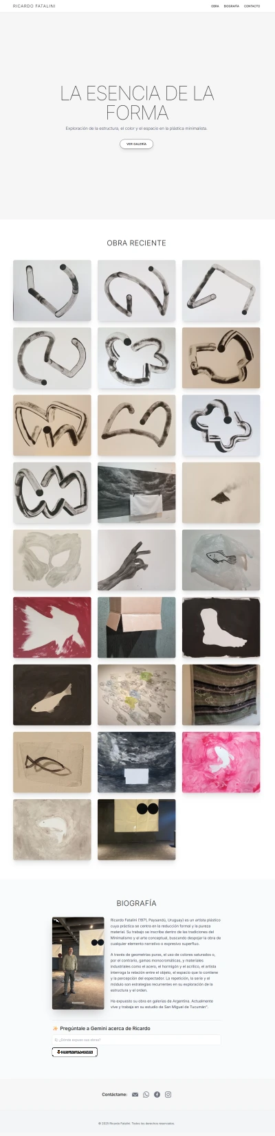 Sitio web del artista plástico argentino Ricardo Fatalini